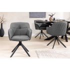 Stílusos szék Natasha szürke bőr 