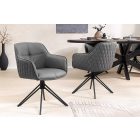 Stílusos szék Natasha szürke bőr 