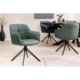 Stílusos szék Natasha zöld bőr 