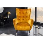 Design fotel Danail mustársárga bársony