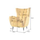 Design fotel Danail mustársárga bársony