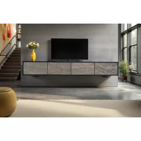 Design függő TV asztal Quillon 200 cm természetes kőből