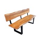 Stílusos ülőpad háttámlával Massive Honey 200 cm akác