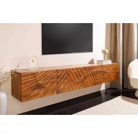 Design függő TV asztal Shayla 200 cm barna mangó