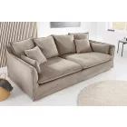 Stílusos 3 személyes ülőgarnitúra Eden 200 cm szürkés bézs kordbársony