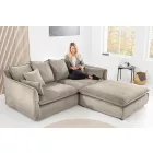 Stílusos 3 személyes ülőgarnitúra Eden 200 cm szürkés bézs kordbársony