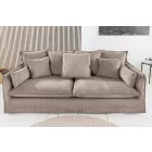 Stílusos 3 személyes ülőgarnitúra Eden 200 cm szürkés bézs kordbársony