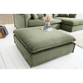 Stílusos puff Eden 100 cm zöld kordbársony