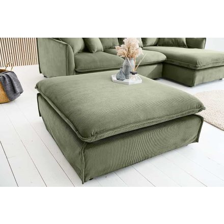 Stílusos puff Eden 100 cm zöld kordbársony