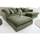 Stílusos puff Eden 100 cm zöld kordbársony