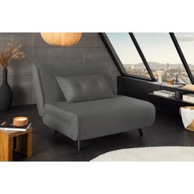   Converta fekvőhellyé alakítható fotel 100 cm szürke kord