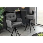 Stílusos kartámlás forgó bárszék Maddison II antracit bársony / szövet