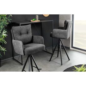   Stílusos kartámlás forgó bárszék Maddison II antracit bársony / szövet
