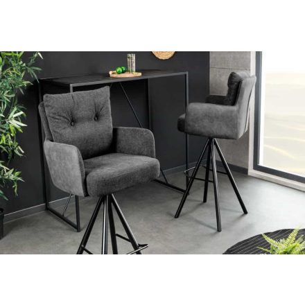 Stílusos kartámlás forgó bárszék Maddison II antracit bársony / szövet