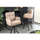 Stílusos kartámlás forgó bárszék Maddison II pezsgő bézs bársony / szövet