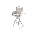 Stílusos kartámlás forgó bárszék Maddison II pezsgő bézs bársony / szövet