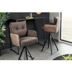 Stílusos kartámlás forgó bárszék Maddison II szürkésbarna taupe bársony / szövet