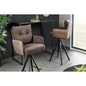   Stílusos kartámlás forgó bárszék Maddison II szürkésbarna taupe bársony / szövet