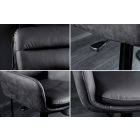 Stílusos kartámlás forgó bárszék Maddison III antracit bőr / mikroszálas szövet