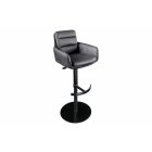 Stílusos kartámlás forgó bárszék Maddison III antracit bőr / mikroszálas szövet