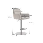 Stílusos kartámlás forgó bárszék Maddison III antracit bőr / mikroszálas szövet