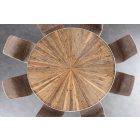 Luxus kör étkezőasztal Shark 140 cm teak (üveglappal)