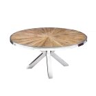 Luxus kör étkezőasztal Shark 140 cm teak (üveglappal)