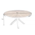 Luxus kör étkezőasztal Shark 140 cm teak (üveglappal)