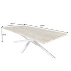 Luxus étkezőasztal Shark 220 cm teak (üveglap nélkül)