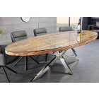 Luxus ovális étkezőasztal Shark 220 cm teak (üveglappal)