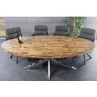 Luxus ovális étkezőasztal Shark 220 cm teak (üveglappal)