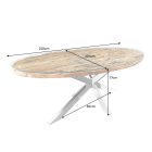 Luxus ovális étkezőasztal Shark 220 cm teak (üveglappal)