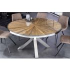 Luxus kör étkezőasztal Shark 120 cm teak (üveglappal)