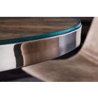 Luxus kör étkezőasztal Shark 120 cm teak (üveglappal)