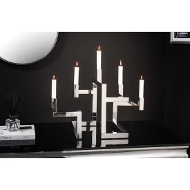 Design gyertyatartó Lumero 50 cm 5 karu ezüst