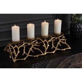 Stílusos gyertyatartó Serenno 60 cm 4 gyertyának arany