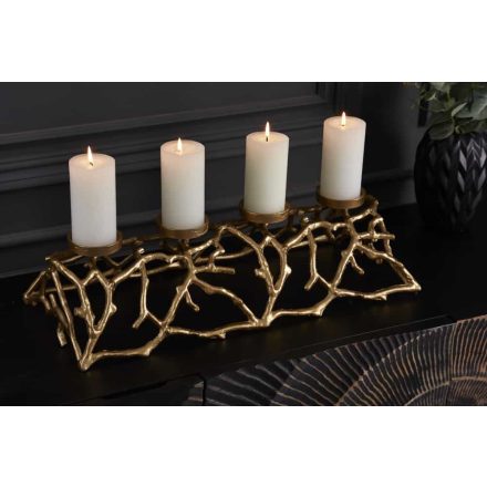 Stílusos gyertyatartó Serenno 60 cm 4 gyertyának arany