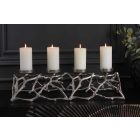 Stílusos gyertyatartó Serenno 60 cm 4 gyertyának ezüst