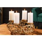 Stílusos gyertyatartó Serenno 38 cm 4 gyertyának arany