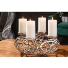 Stílusos gyertyatartó Serenno 38 cm 4 gyertyának ezüst