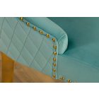 Stílusos étkezőszék Rococo Levia fej türkizkék bársony - arany