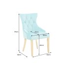 Stílusos étkezőszék Rococo Levia fej türkizkék bársony - arany
