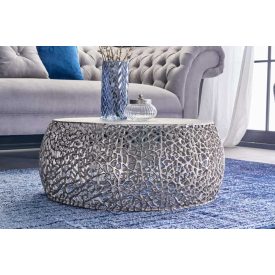 Design dohányzóasztal Auralis 75 cm ezüst