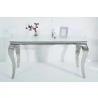 Stílusos konzolasztal Rococo 145cm fehér / ezüst