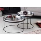 Dohányzóasztal szett Varelli 46-47cm levető asztallappal ezüst