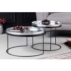 Dohányzóasztal szett Varelli 46-47cm levető asztallappal ezüst