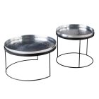 Dohányzóasztal szett Varelli 46-47cm levető asztallappal ezüst