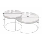 Dohányzóasztal szett Varelli 46-47cm levető asztallappal ezüst