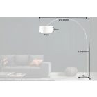 Stílusos állólámpa Arch 170-180 cm fehér vászon