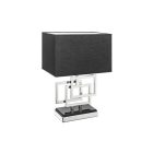 Design asztali lámpa Calanthe 56 cm fekete-ezüst